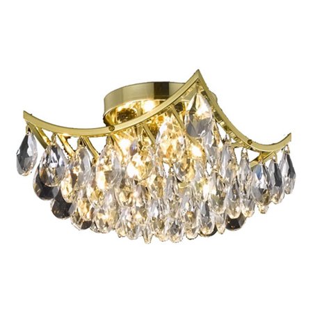 CLING LD9800F10G-872 10 in. Clara 4 Lights Flush Mount Ceiling Light, Gold CL2571156